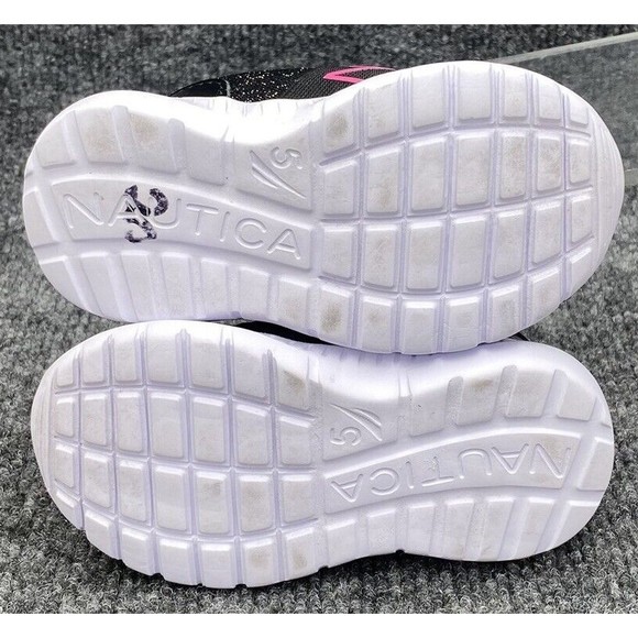 Nautica Kids Girls Toddler 5C Athletic Sneaker Canvey Sparklet Shoe Slip On - Picture 8 of 12